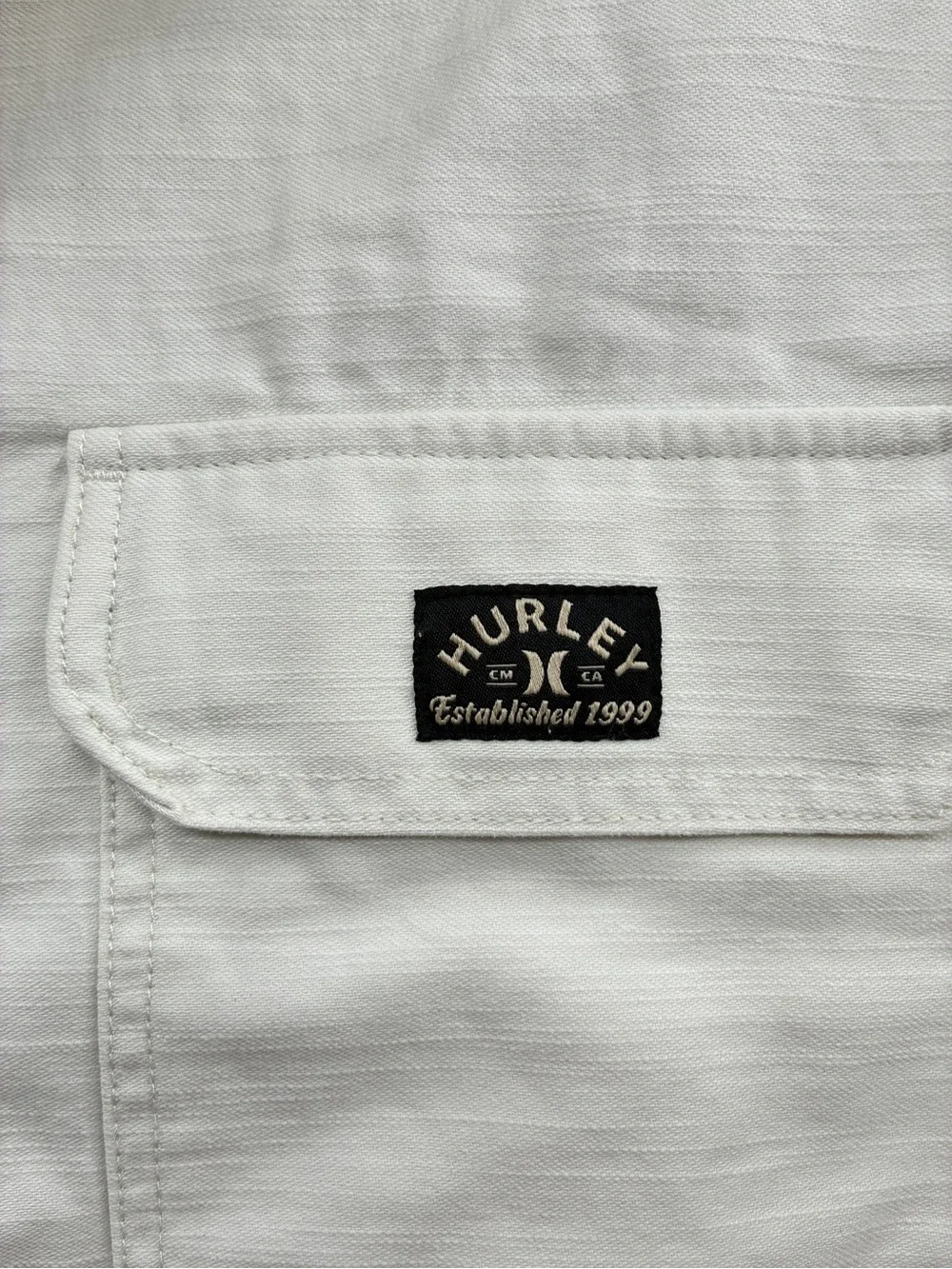 Hurley Men's Cream Button-Front Jacket Jean Utility Barn Coat